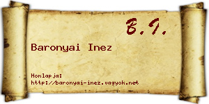 Baronyai Inez névjegykártya